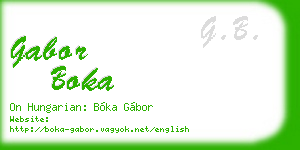 gabor boka business card